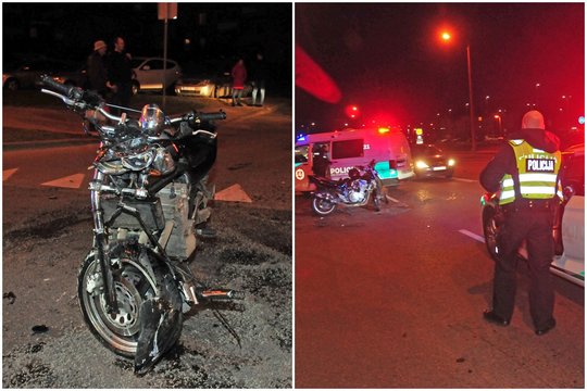 Kaune susidūrė motociklas ir „Toyota“ – ligoninėje atsidūrė du žmonės