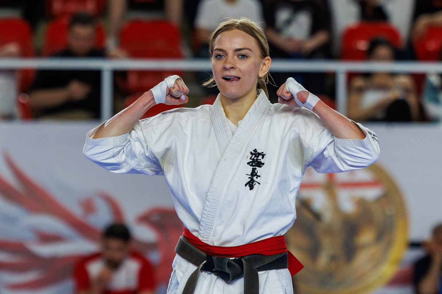 Brigita Svinkūnaitė penktą kartą tapo Europos kiokušin karatė čempione.<br>A. Barzdžiaus nuotr.