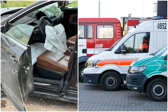 Šalia Ukmergės susidūrė du automobiliai – tris viename jų likusias moteris gelbėjo ugniagesiai