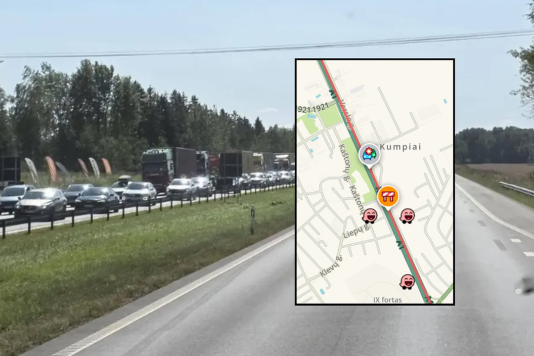Vairuotojai praneša apie spūstį A1 magistralėje – ragina aplenkti šią atkarpą