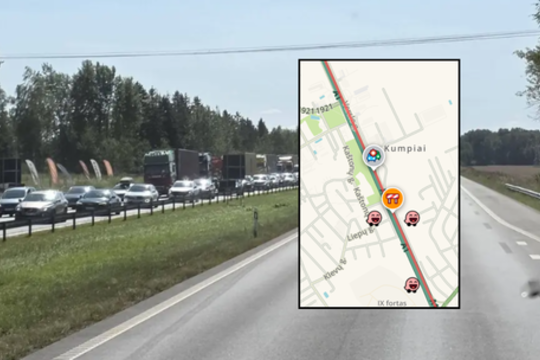 Vairuotojai praneša apie spūstį A1 magistralėje – ragina aplenkti šią atkarpą