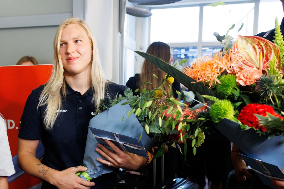Lietuvoje audringai pasitikti Europos čempionė R. Meilutytė ir sidabrą iškovojęs T. Navikonis