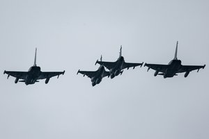 NATO naikintuvai praėjusią savaitę patruliavo Estijos ir Rusijos pasienyje, sunaikino droną Latvijoje