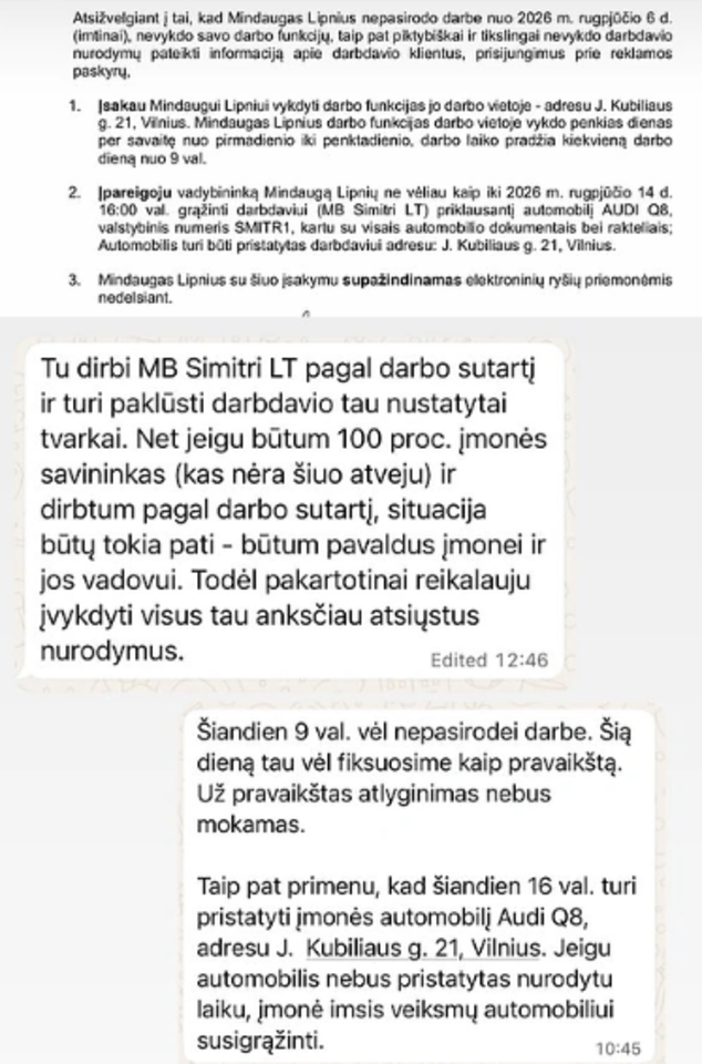 Lipnių šeimos drama neslopsta: Mindaugas paviešino žinutes ir grasinimus.<br>Stop kadras.
