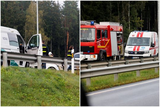 Po pranešimo apie apsivertusį automobilį greitkelyje ant kojų sukeltos visos Vilniaus gelbėjimo tarnybos