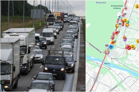 Dar vienas kantrybės išbandymas – Kaune ir vėl nusidriekė didžiulė spūstis
