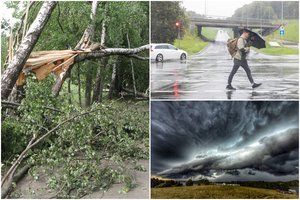 „Situacija bus gana pavojinga ir net labai pavojinga“: vėjas gali siekti net 30 m/s, lietus pils lyg iš kibiro