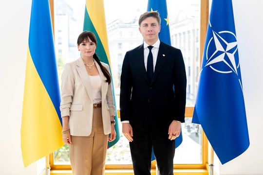 M. Sinkevičius susitiko su Ukrainos ambasadore Lietuvoje: aptarė paramą, dvišalį bendradarbiavimą