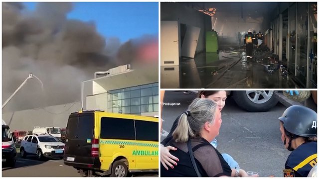 Koviniais dronais atakuotas Kryvyj Riho prekybos centras: žuvo 14 žmonių