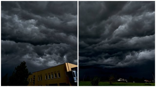 Gąsdinanti gamtos jėga: Vakarų Lietuvoje užfiksavo liūtį ir krušą