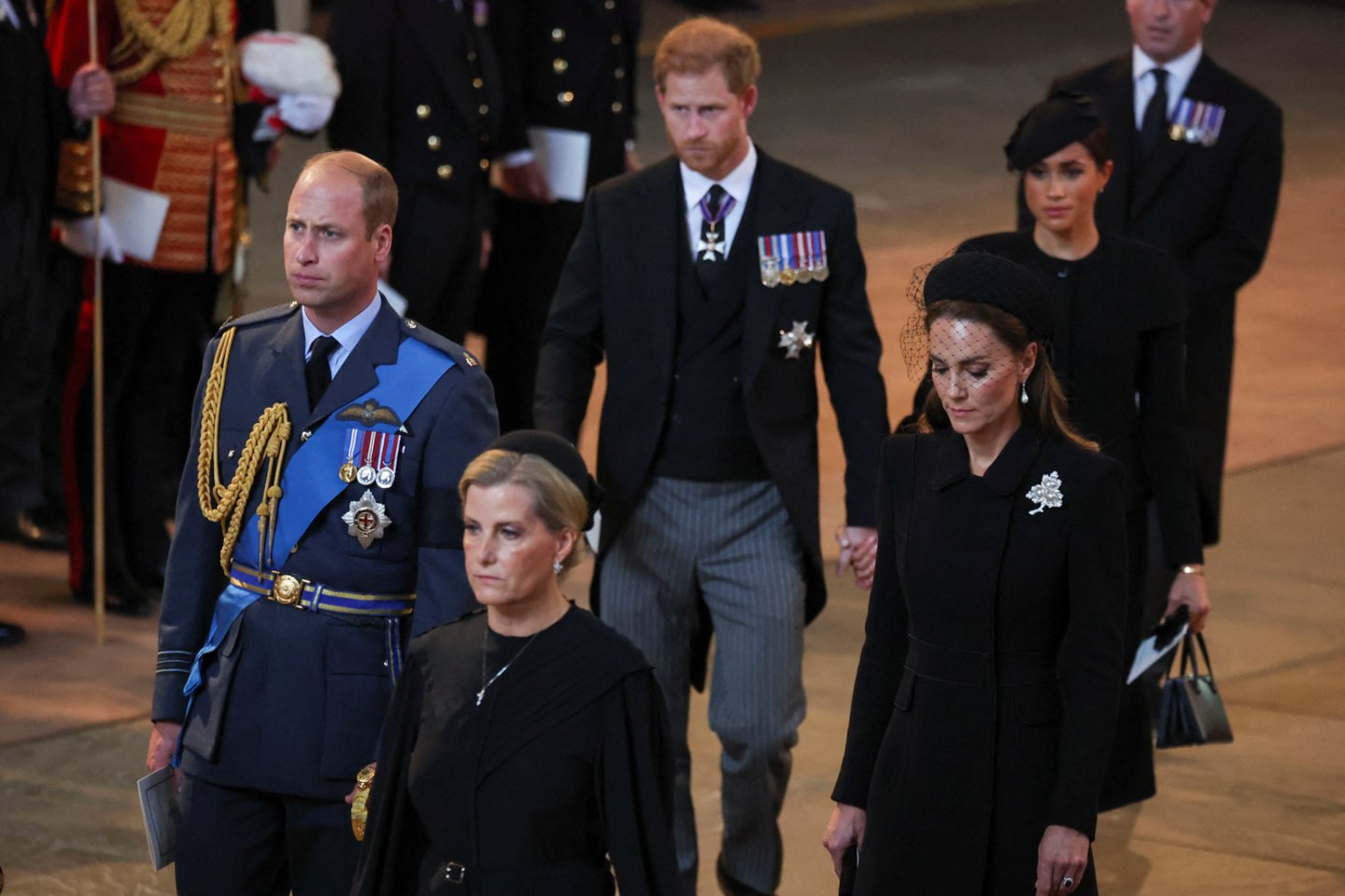 Princas Williamas ir Catherine Middleton, princas Harry ir Meghan Markle.<br> REUTERS/Scanpix nuotr.