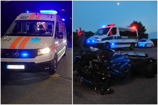 Prisigėrusio vairuotojo BMW Kauno r. išvartė stovinčius motociklus ir nuvažiavo – nukentėjo du vaikai