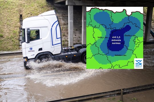 Šioje Lietuvos dalyje – išskirtinė situacija: prilijo net 250 proc. mėnesio normos 