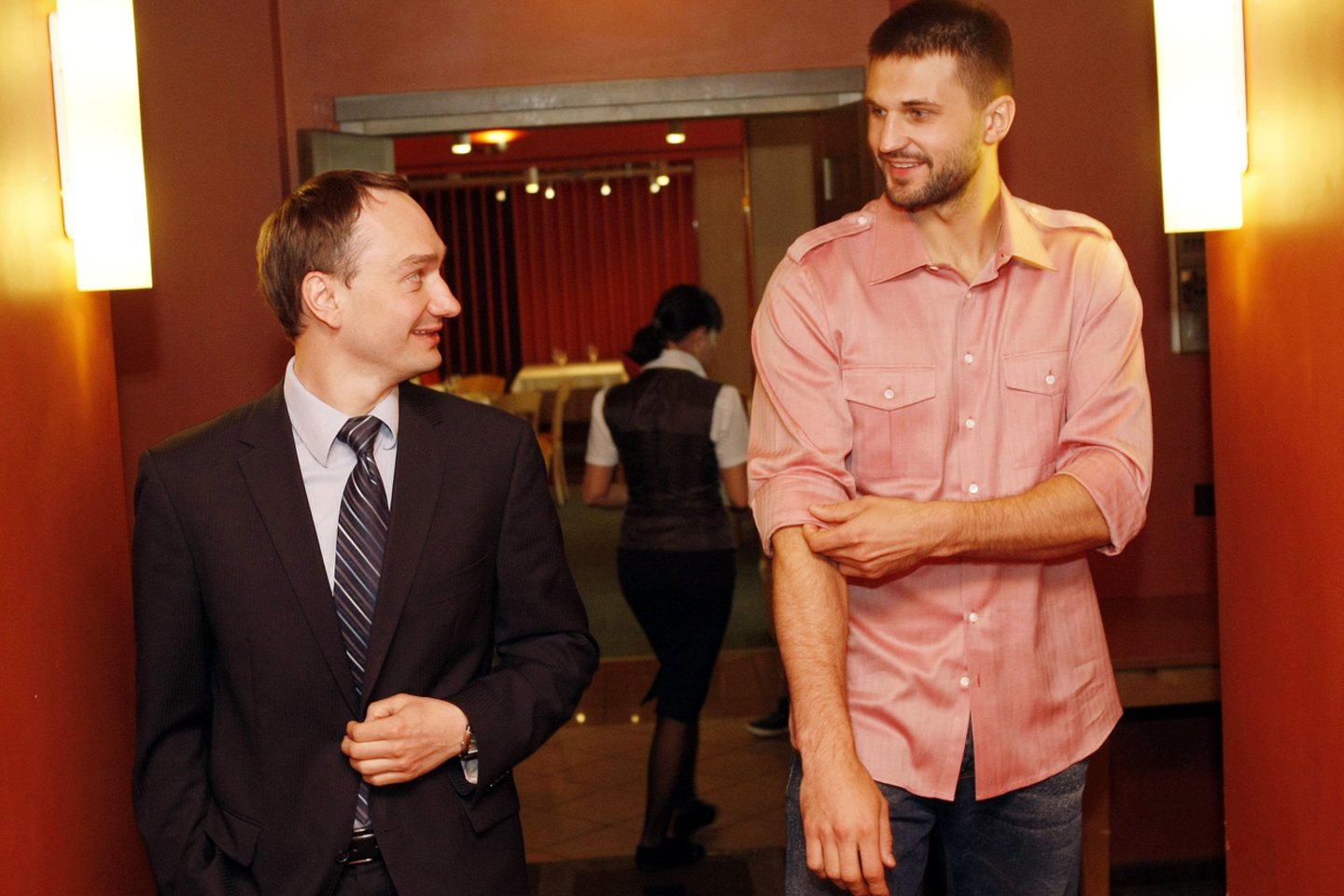 Mindaugas Balčiūnas ir Linas Kleiza<br>R.Danisevičiaus nuotr.