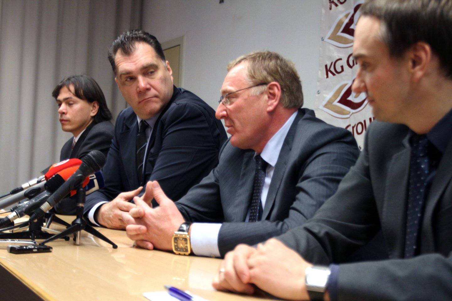 Dalius Matvejevas, Arvydas Sabonis, Tautvydas Barštys ir Mindaugas Balčiūnas<br>M.Patašiaus nuotr.