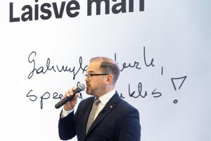 Minint 33-iąsias Laisvės dienos metines, atidaryta instaliacija „Besąlygiškos laisvės link“