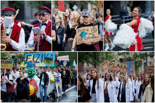Vilniuje – tradicinė VU eisena: miesto centrą užpildė išsipuošę studentai