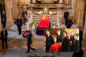Skandalas karaliaus Haraldo V laidotuvėse: jo karstą nešė ir dėl išžaginimo nuteistas M. B. Høiby