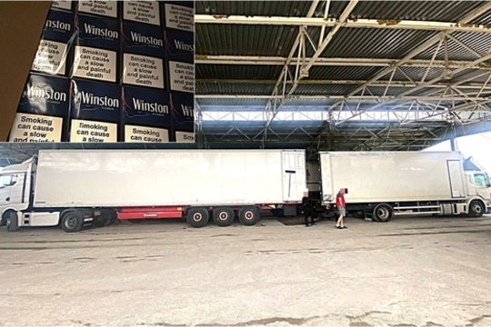 Pasieniečiai uostamiestyje sustabdė 1,4 mln. eurų vertės padirbtų cigarečių tranzitą
