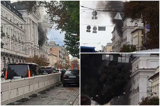 Karas Ukrainoje. Rusija smogė SBU būstinei Kyjivo centre