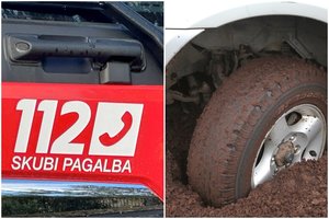 Užklimpusiems greitosios medikams Šakių r. į pagalbą atskubėję ugniagesiai irgi įstrigo – gelbėjo vietos ūkininkas
