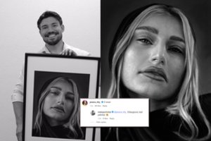 Įspūdingais žvaigždžių portretais išgarsėjęs menininkas nupiešė Jessicą Shy, tačiau sulaukė kirčio
