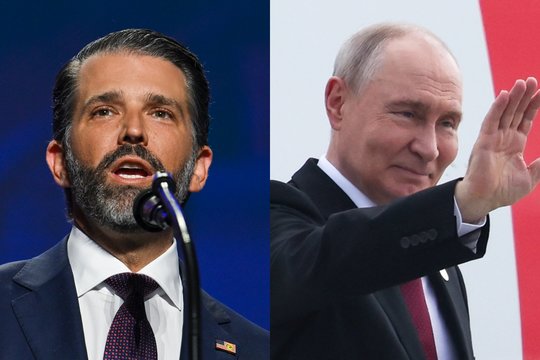 Žiniasklaida: D. Trumpo sūnaus istorijoje – skandalingi ryšiai su V. Putino aplinka