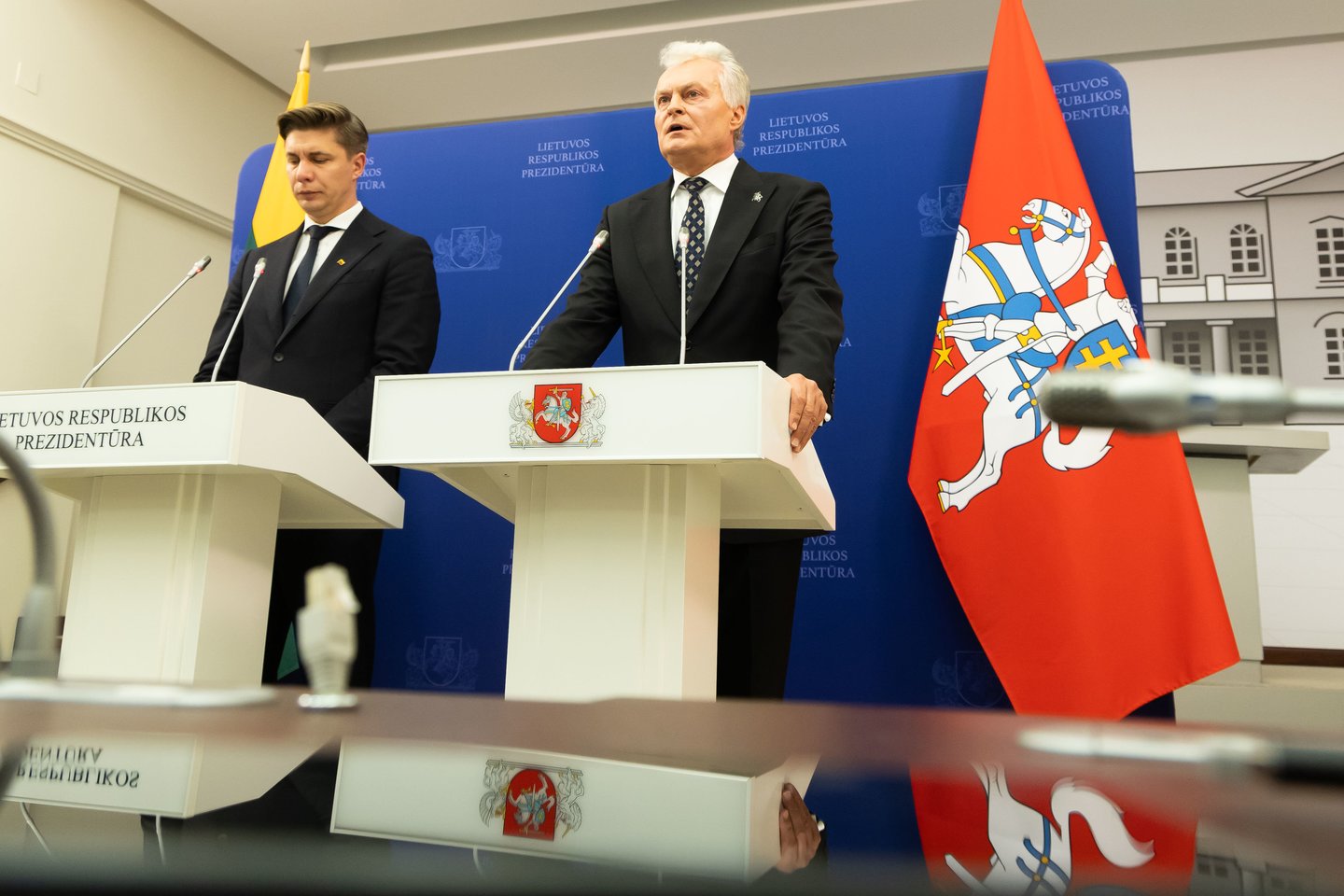 Mindaugas Sinkevičius, Gitanas Nausėda.<br>D. Labučio/ELTA nuotr.