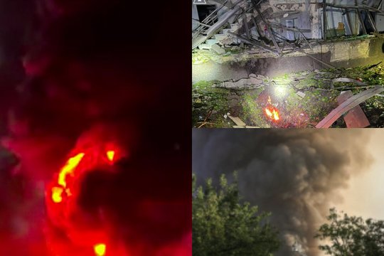 Karas Ukrainoje. Rusijoje – galinga ataka: liepsnoja karinis aerodromas ir naftos perdirbimo gamykla