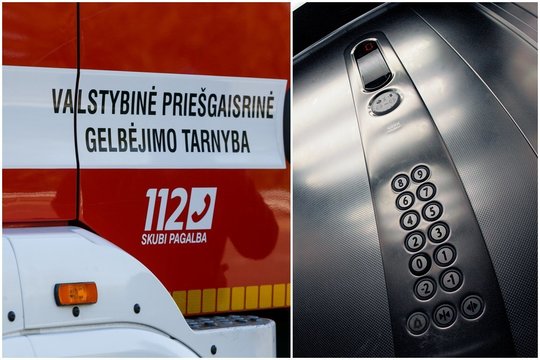 Kaune ugniagesiai skubėjo gelbėti lifte užstrigusius žmones