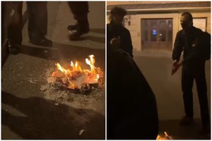 Vilniaus centre degintas Koranas: plinta vaizdo įrašas
