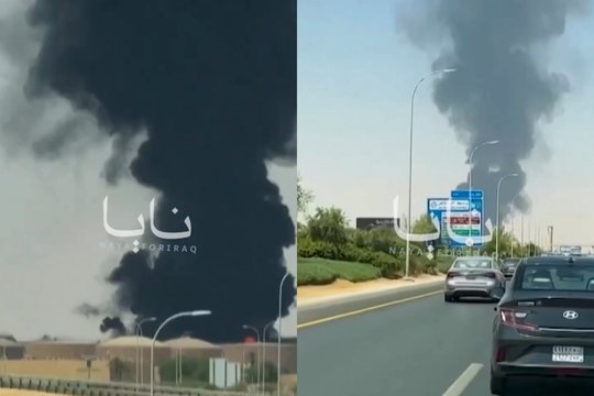Saudo Arabijoje – oro pavojus: virš sostinės oro uosto – juodų dūmų stulpas