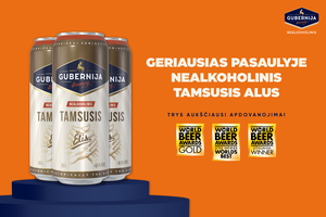„Gubernija“ – vėl tarp stipriausių pasaulyje: prestižiniame konkurse – 7 apdovanojimai ir geriausio tamsaus nealkoholinio alaus titulas