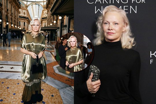 Sudie, „švarios merginos“ estetika: Pamela Anderson pasirodė su ryškiu glamūriniu makiažu