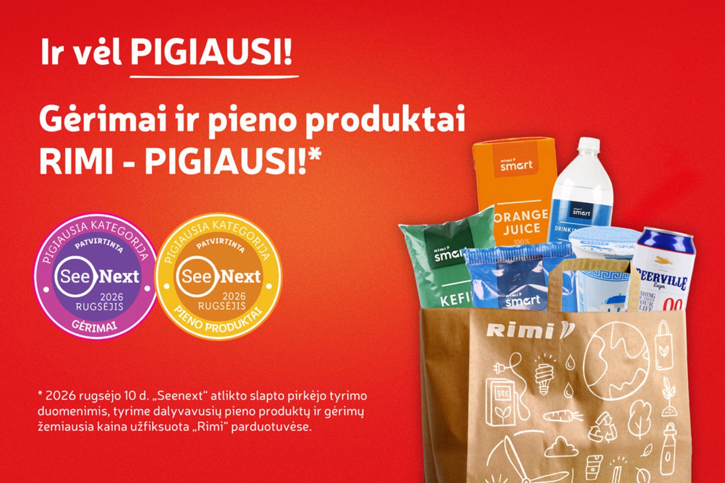 Jau trečią mėnesį iš eilės: pieno produktai „Rimi“ – pigiausi