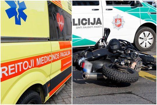 Telšiuose moters vairuojamas automobilis įsirėžė į motociklą – pastarojo vairuotojas gydomas ligoninėje