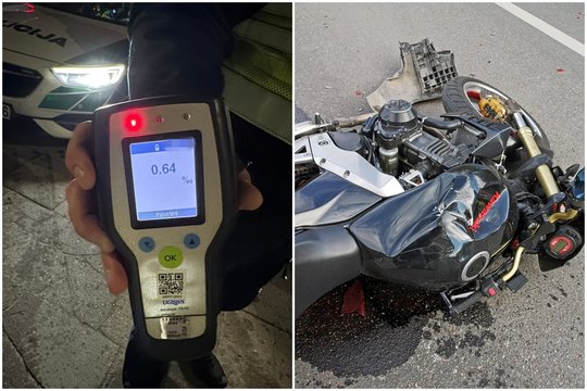 Blaivus motociklininkas Marijampolėje susidūrė su girto vairuotojo automobiliu