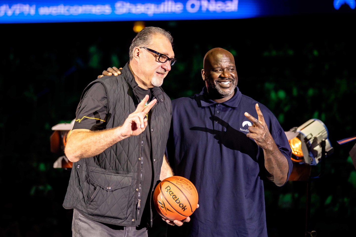 Arvydas Sabonis ir Shaquille'as O'Nealas<br>G. Bitvinsko nuotr.