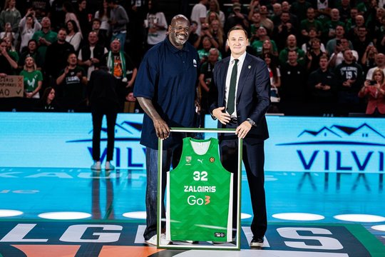 „Aš myliu Lietuvą": NBA legenda Sh. O'Nealas prieš rungtynes prakalbo lietuviškai
