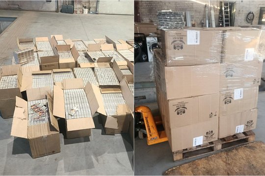 Pramoninėje Alytaus dalyje – tūkstančiai pakelių cigarečių, iš Baltarusijos atskraidintų, įtariama, oro balionais