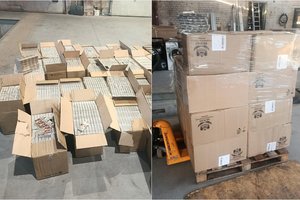 Pramoninėje Alytaus dalyje – tūkstančiai pakelių cigarečių, iš Baltarusijos atskraidintų, įtariama, oro balionais