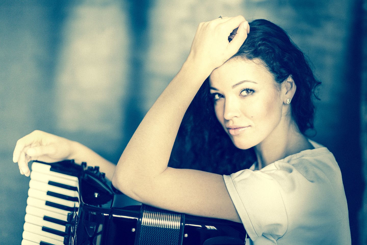 Pasaulinė akordeono žvaigždė Ksenija Sidorova.<br> Dario Acosta nuotr.