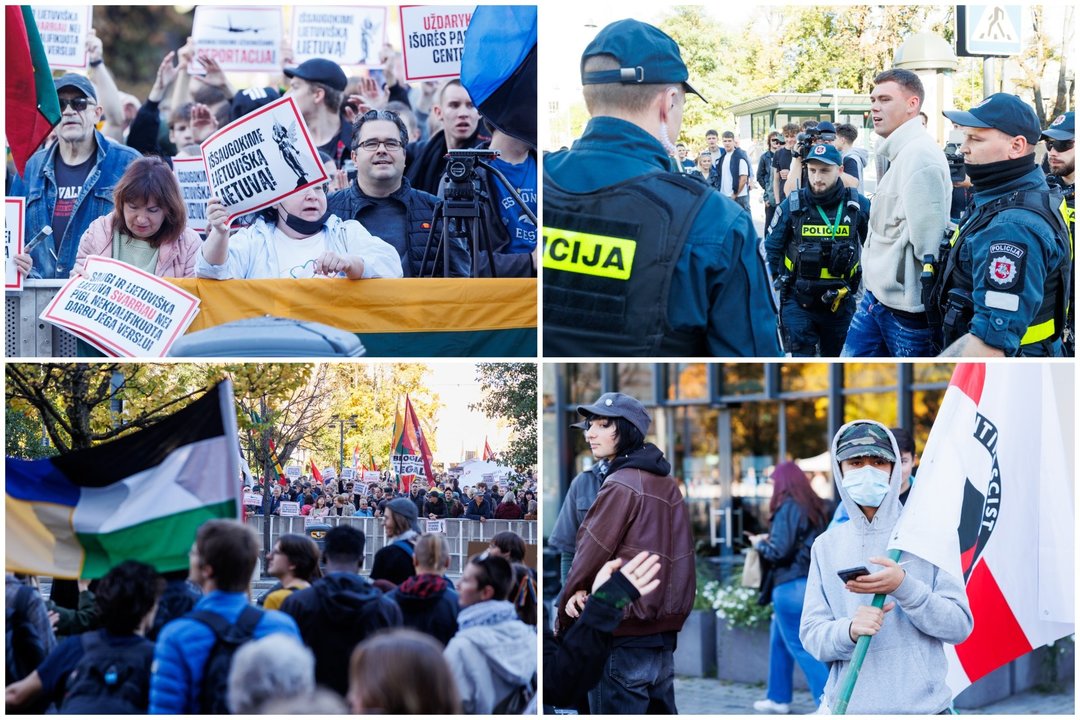  Per protestus buvo sulaikytas vyras.<br> T. Bauro nuotr.