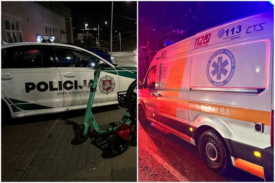 Vilniuje automobilis nutrenkė paspirtukininką, žmogus į ligoninę išvežtas be sąmonės