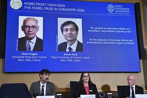 2026 m. Nobelio chemijos premija – už „veidrodinį atvaizdą“ chemijoje