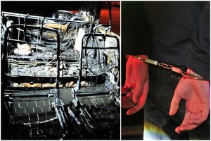 Vilniuje sudegintas moters BMW X5, girtas įtariamasis sulaikytas