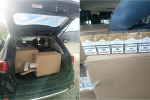Šilutiškio automobilyje – 2000 pakelių suklastotų cigarečių