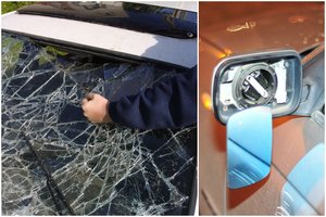 Nežinomi vandalai Klaipėdos prekybos centro aikštelėje apgadino 7 automobilius