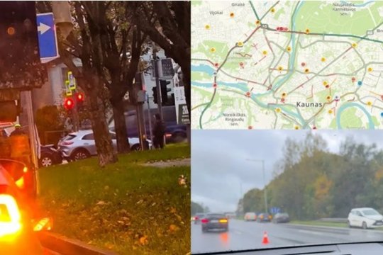 Kauno keliuose – chaosas: avarijos ir kilometrinės spūstys