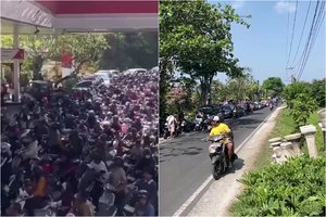 „Tai beprotybė“: turistų rojumi vadinamame Balyje baigėsi kuras, nusidriekė milžiniškos eilės